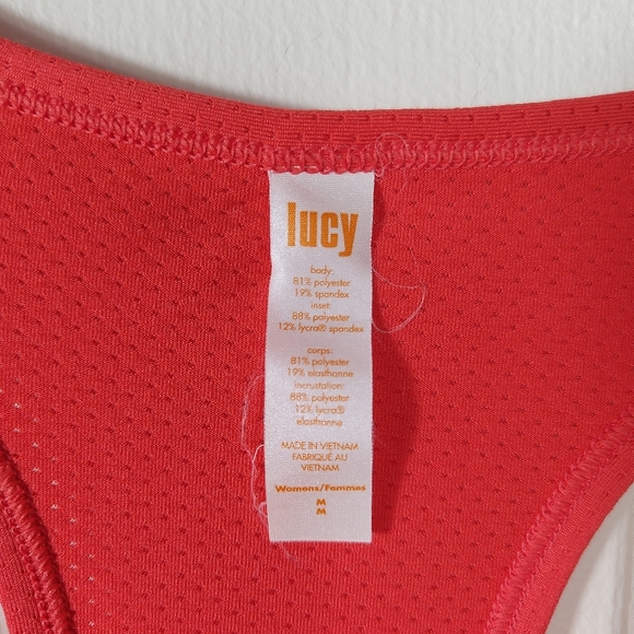 LUCY Women’s Activewear Tank in Coral Size Small Racerback Drawstring Medium - Picture 8 of 12